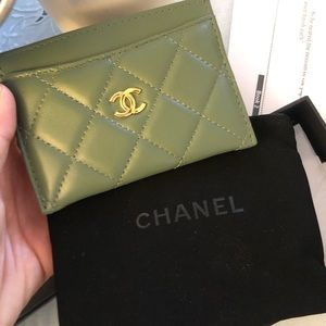 Chanel leather card holder